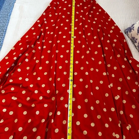 Boston Proper red Polk dot dress. Size medium - Picture 7 of 9